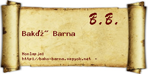 Bakó Barna névjegykártya