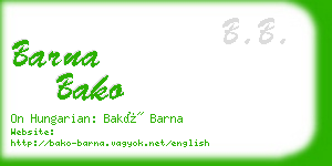 barna bako business card